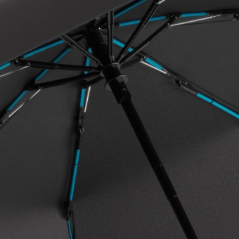 Зонт складной AOC Mini с цветными спицами, бирюзовый фото 