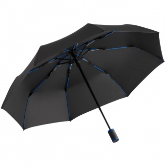 Зонт складной AOC Mini с цветными спицами, синий фото 