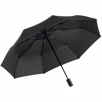 Зонт складной AOC Mini с цветными спицами, темно-синий фото 