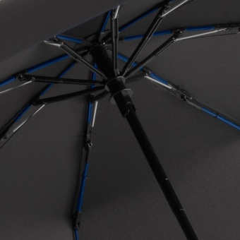 Зонт складной AOC Mini с цветными спицами, темно-синий фото 