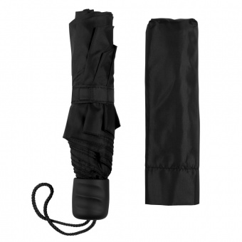 Зонт складной Basic, черный фото 