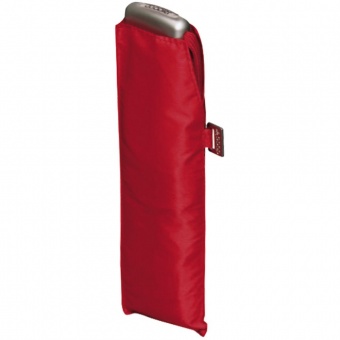 Зонт складной Carbonsteel Slim, красный фото 