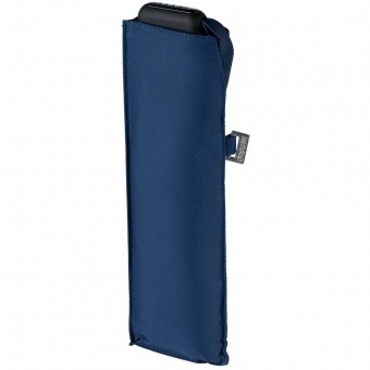 Зонт складной Carbonsteel Slim, темно-синий фото 