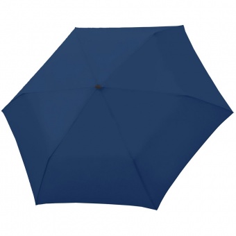 Зонт складной Carbonsteel Slim, темно-синий фото 