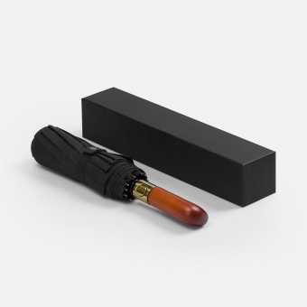 Зонт складной Cloudburst в подарочной упаковке, черный фото 