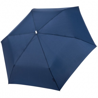 Зонт складной Fiber Alu Flach, темно-синий фото 