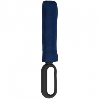 Зонт складной Hoopy с ручкой-карабином, темно-синий фото 