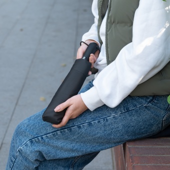 Зонт складной Levante, черный фото 