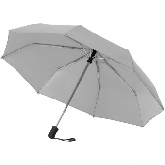 Зонт складной Manifest со светоотражающим куполом, серый фото 