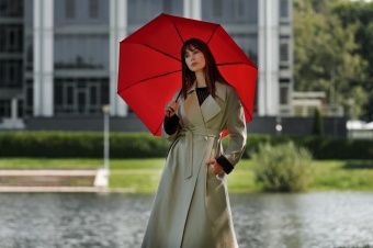 Зонт складной Monsoon, красный фото 