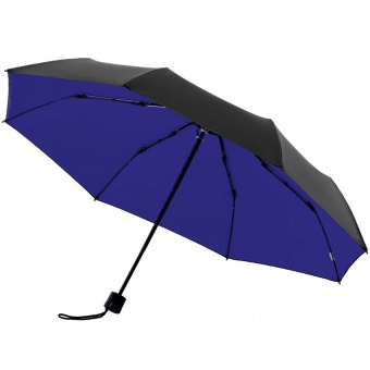 Зонт складной с защитой от УФ-лучей Sunbrella, ярко-синий с черным фото 
