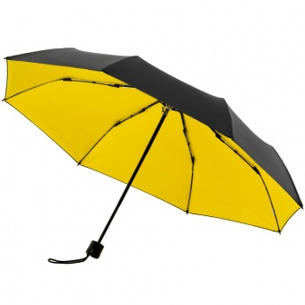 Зонт складной с защитой от УФ-лучей Sunbrella, желтый с черным фото 