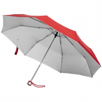 Зонт складной Silverlake, красный с серебристым фото 