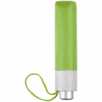 Зонт складной Silverlake, зеленое яблоко с серебристым фото 