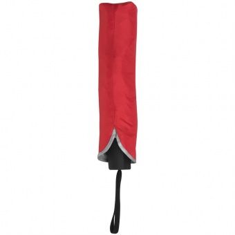 Зонт-наоборот складной Silvermist, красный с серебристым фото 