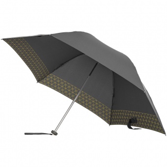 Зонт складной Up Way, механический, серый с желтым фото 1