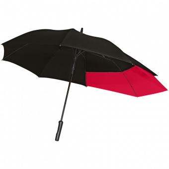 Зонт-трость Fiber Move AC, черный с красным фото 