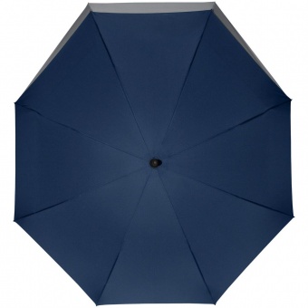 Зонт-трость Fiber Move AC, темно-синий с серым фото 