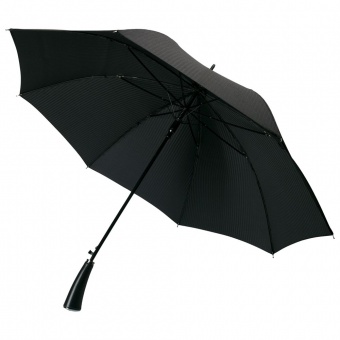 Зонт-трость с фактурной тканью Ricardo, черный фото 