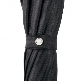 Зонт-трость с фактурной тканью Ricardo, черный фото 