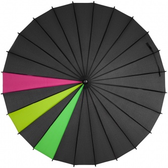Зонт-трость «Спектр», черный неон фото 