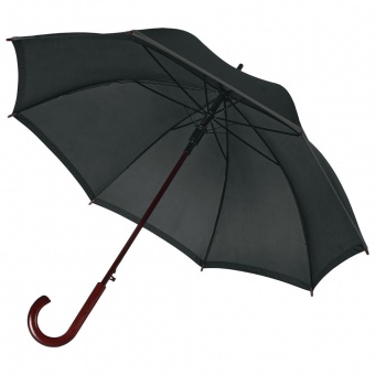 Зонт-трость светоотражающий Unit Reflect, черный фото 