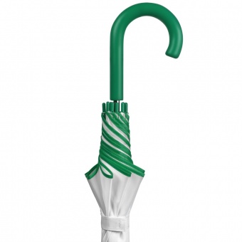 Зонт-трость Unit White, белый с зеленым фото 