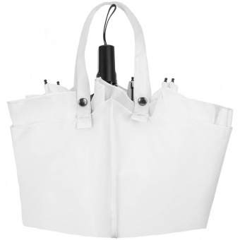 Зонт-сумка складной Stash, белый фото 