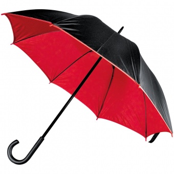 Зонт-трость Downtown, черный с красным фото 