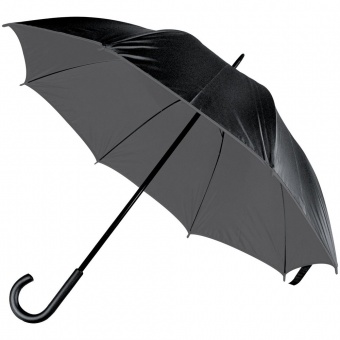 Зонт-трость Downtown, черный с серым фото 