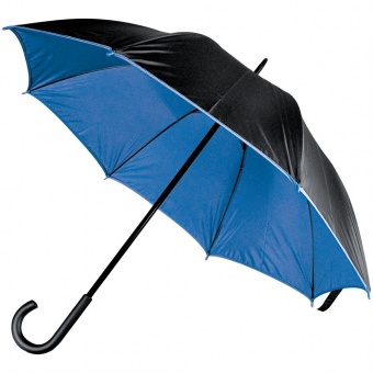 Зонт-трость Downtown, черный с синим фото 