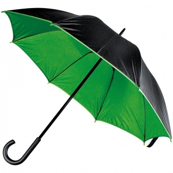 Зонт-трость Downtown, черный с зеленым фото 