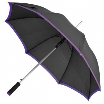 Зонт-трость Highlight, черный с фиолетовым фото 