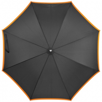 Зонт-трость Highlight, черный с оранжевым фото 
