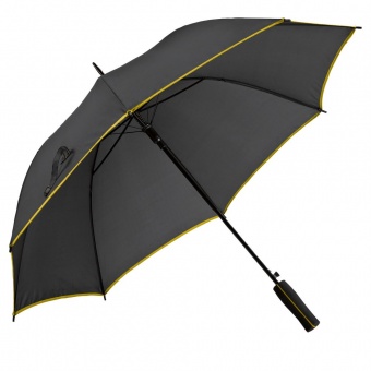 Зонт-трость Jenna, черный с желтым фото 
