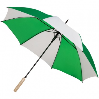 Зонт-трость Milkshake, белый с зеленым фото 