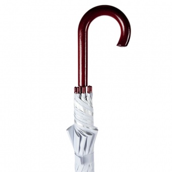 Зонт-трость Standard, белый с серебристым внутри фото 