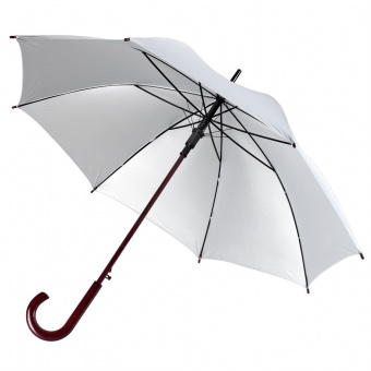 Зонт-трость Standard, белый с серебристым внутри фото 