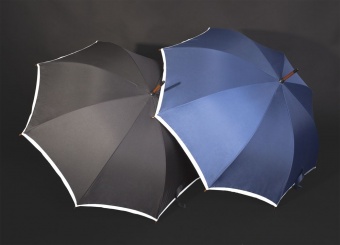 Зонт-трость светоотражающий Reflect, черный фото 