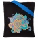 Холщовая сумка «Узор», черная с ярко-синими ручками фото 1
