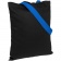 Холщовая сумка BrighTone, черная с ярко-синими ручками фото 2
