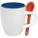 Кофейная кружка Pairy с ложкой, синяя с оранжевой фото 1