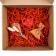 Коробка Grande, крафт с красным наполнением фото 2