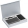 Коробка Silk с ложементом под ежедневник 10x16 см, аккумулятор и ручку, серебристая фото 2