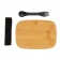 Ланч-бокс из нержавеющей стали с бамбуковой крышкой и столовым прибором фото 4