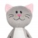 Мягкая игрушка Beastie Toys, котик с белым шарфом фото 4