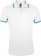 Рубашка поло мужская Pasadena Men 200 с контрастной отделкой, белая с голубым фото 1