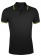 Рубашка поло мужская Pasadena Men 200 с контрастной отделкой, черная с зеленым фото 1