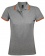 Рубашка поло женская Pasadena Women 200 с контрастной отделкой, серый меланж c оранжевым фото 1