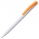 Ручка шариковая Pin, белая с оранжевым фото 2